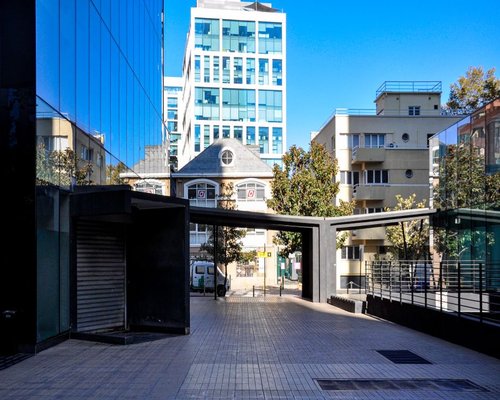 Modern office building entrance on Avenida Providencia in Santiago de Chile